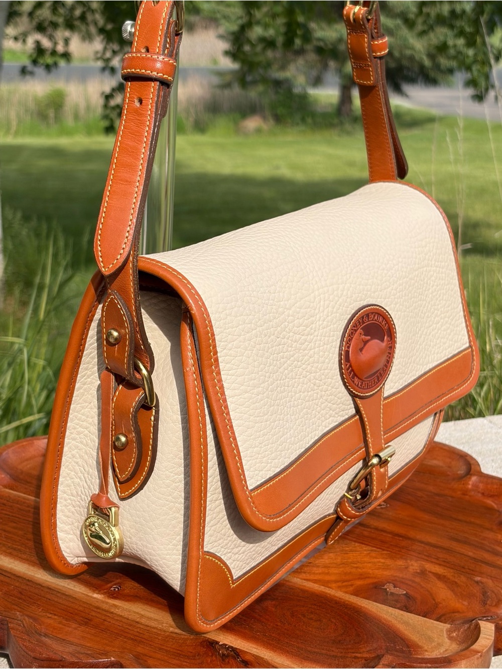 Vintage Dooney & Bourke Large Surrey All Weather Leather Crossbody Bag - Picture 5 of 17
